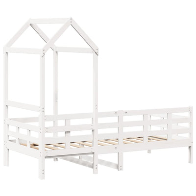 daybed med tag 80x200 cm massivt fyrretræ hvid