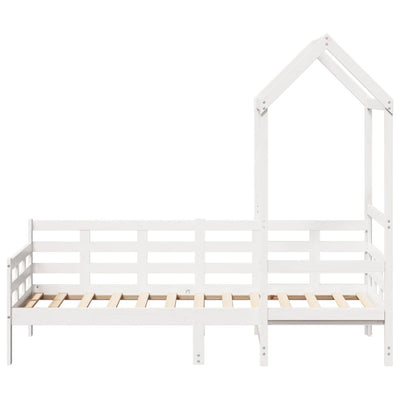 daybed med tag 90x190 cm massivt fyrretræ hvid