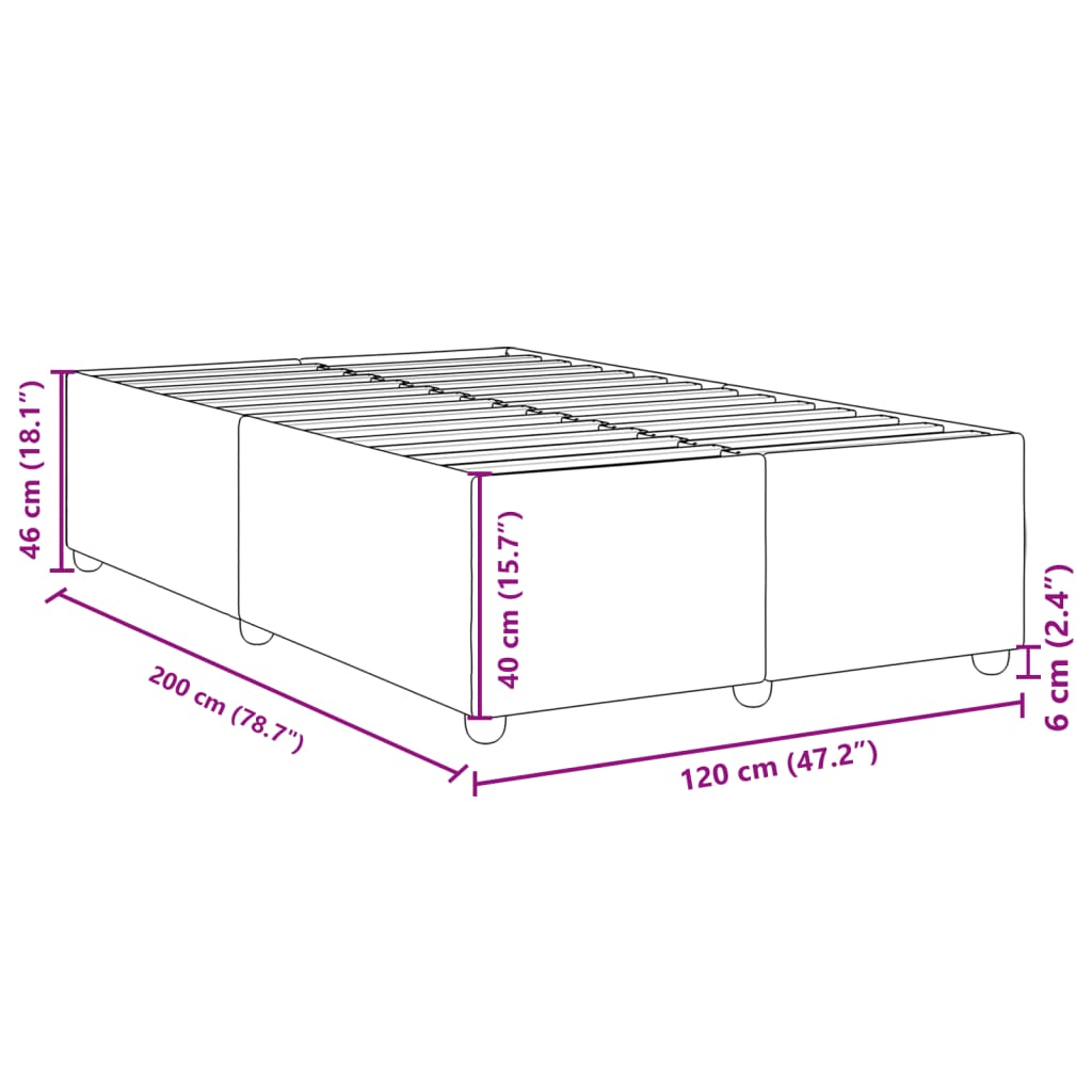 Sengeramme uden madras Sort 120x200 cm Stof