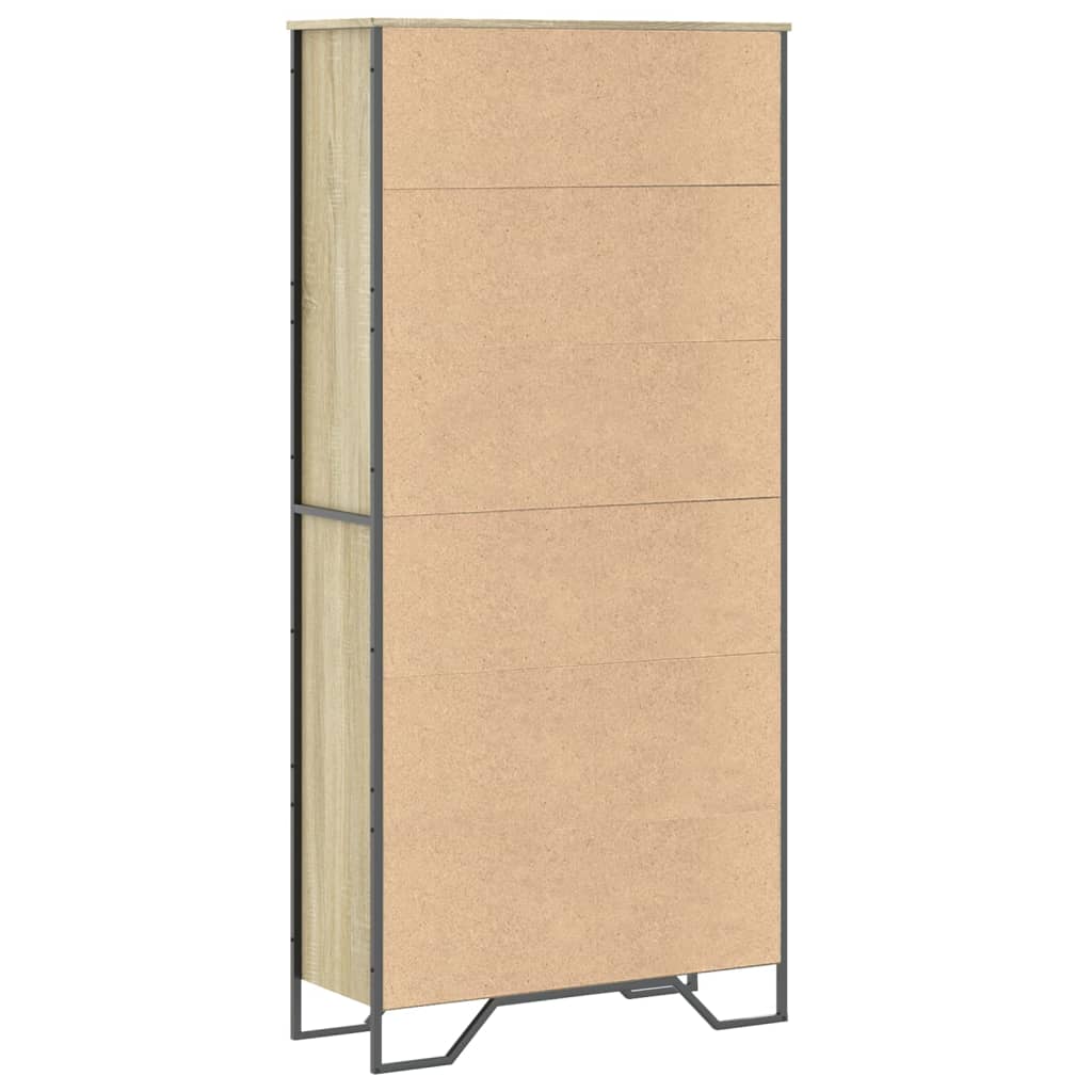 bogreol 80x31x169 cm konstrueret træ sonoma-eg