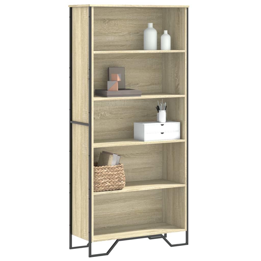 bogreol 80x31x169 cm konstrueret træ sonoma-eg