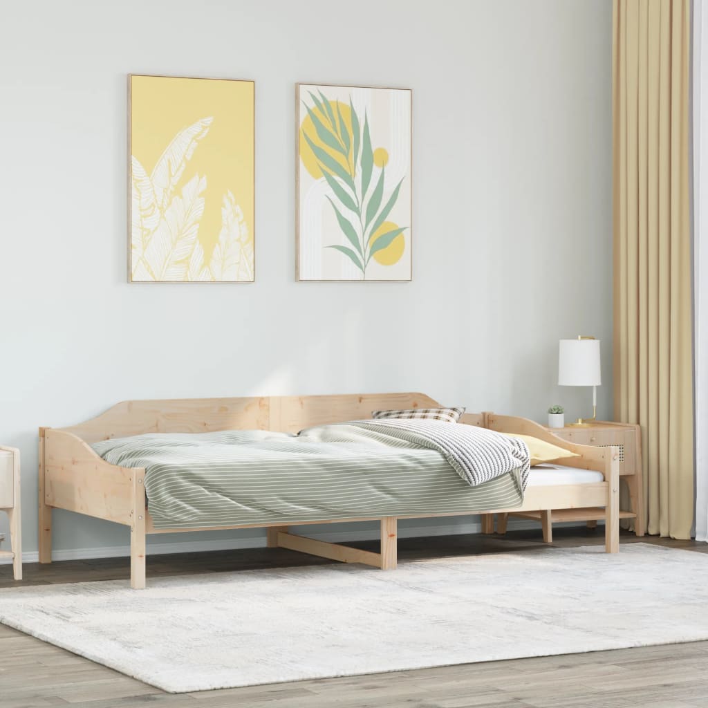 sengeramme uden madras 90x200 cm massivt fyrretræ