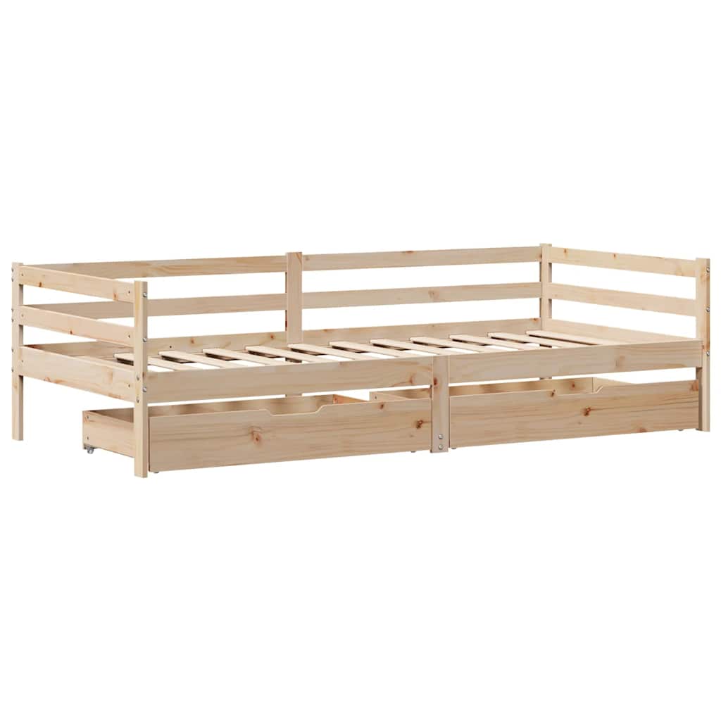 daybed med skuffer 80x200 cm massivt fyrretræ