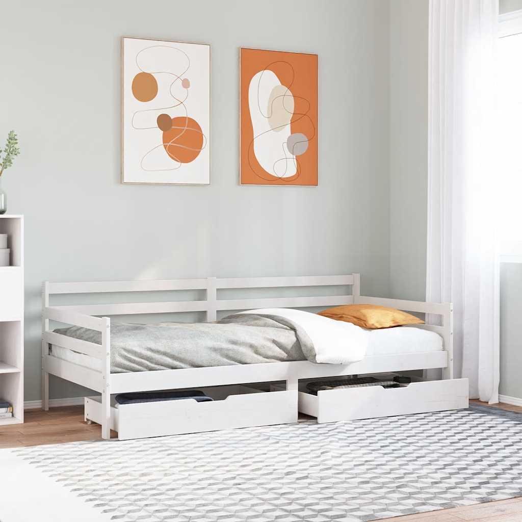 daybed med skuffer 90x200 cm massivt fyrretræ