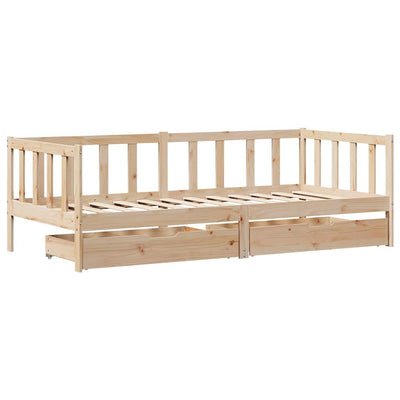 daybed med skuffer 90x190 cm massivt fyrretræ