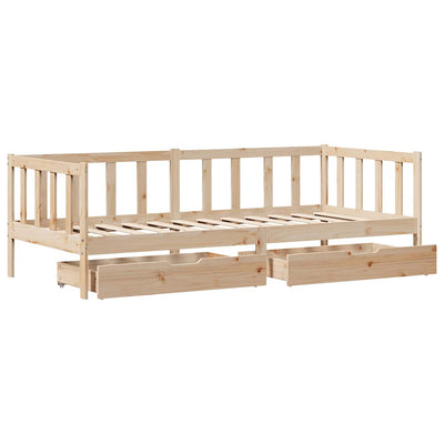 daybed med skuffer 90x190 cm massivt fyrretræ