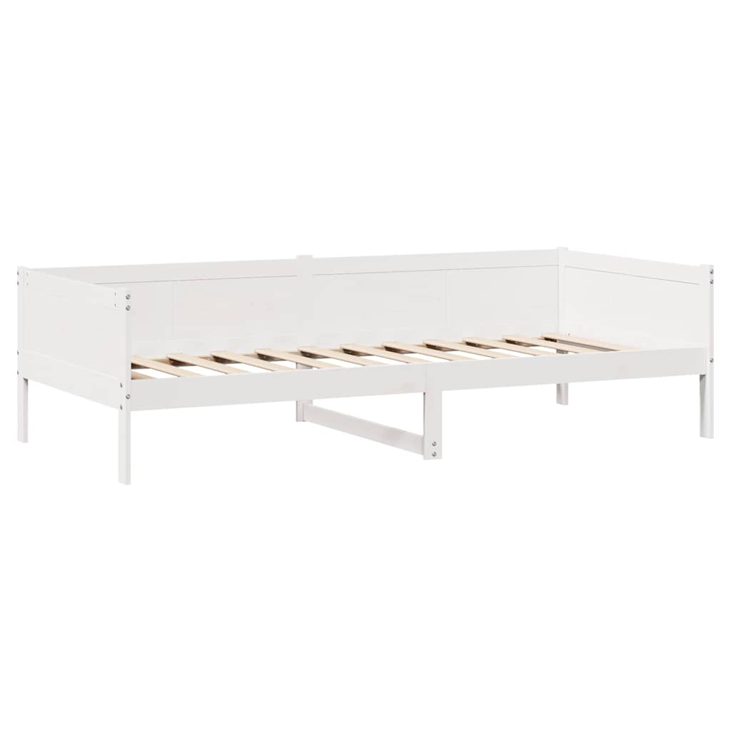 daybed med skuffer 90x190 cm massivt fyrretræ hvid
