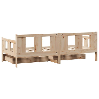 daybed med skuffer 90x200 cm massivt fyrretræ