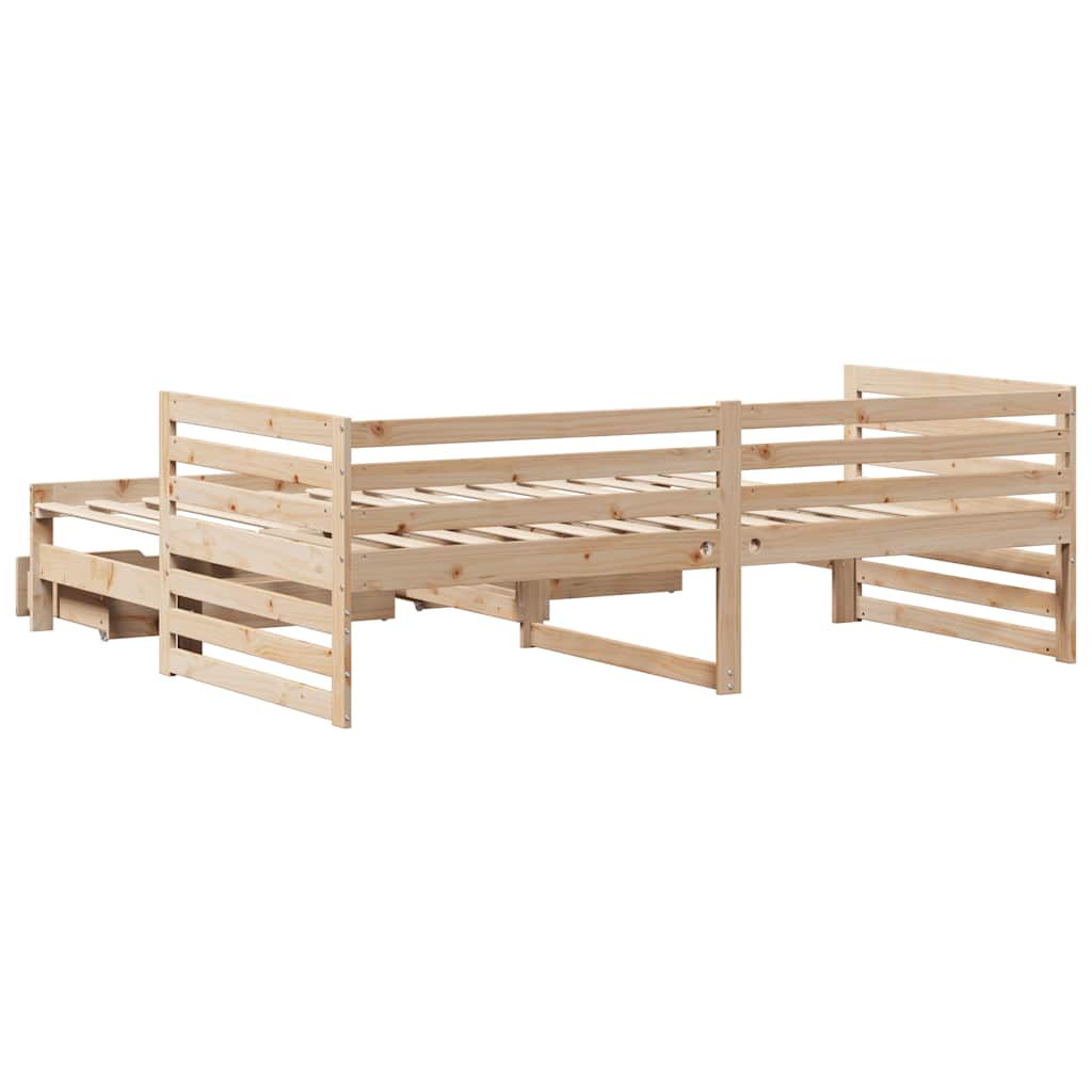 daybed med skuffer 90x200 cm massivt fyrretræ