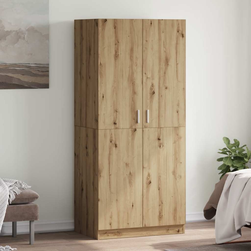 garderobe 90x52x200 cm konstrueret træ kunsteg