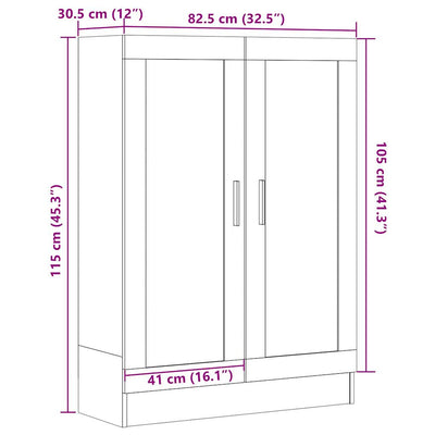 bogskab 82,5x30,5x115 cm konstrueret træ antikt træ