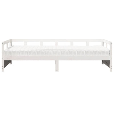 daybed med madras 90x190 cm massivt fyrretræ hvid