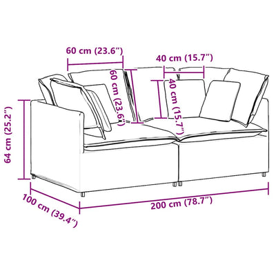 modulsofa med hynder stof skygrå