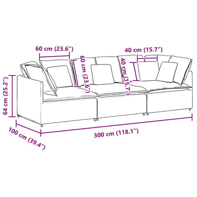 modulsofa med hynder stof sort