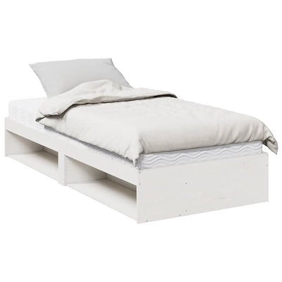 daybed med madras 90x190 cm massivt fyrretræ hvid