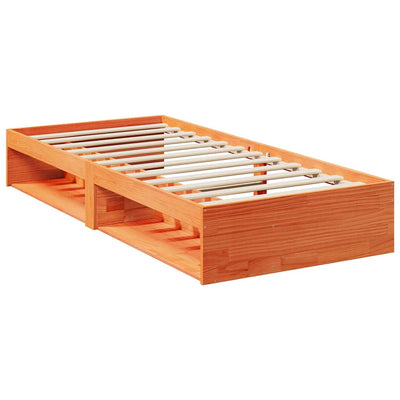 daybed med madras 90x190 cm massivt fyrretræ gyldenbrun
