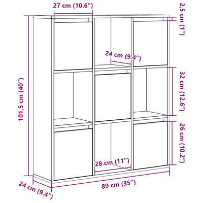 bogreol 89x24x101,5 cm konstrueret træ hvid