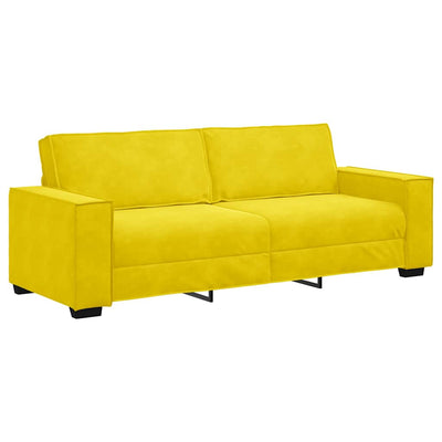 sofasæt 2 dele med hynder velour gul