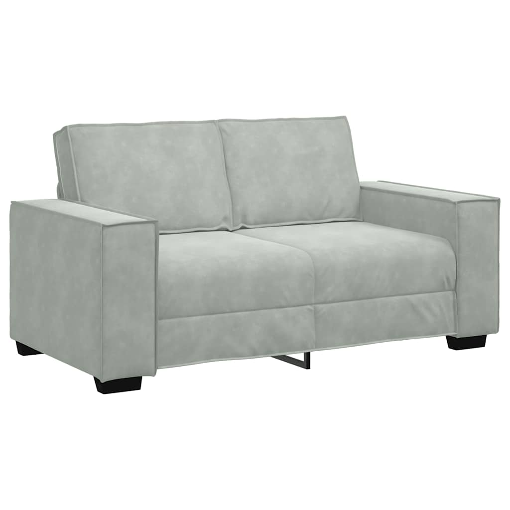 2-personers sofa 120 cm velour lysegrå