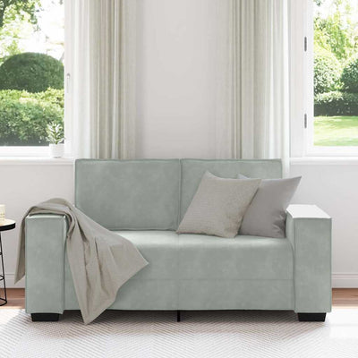 2-personers sofa 120 cm velour lysegrå