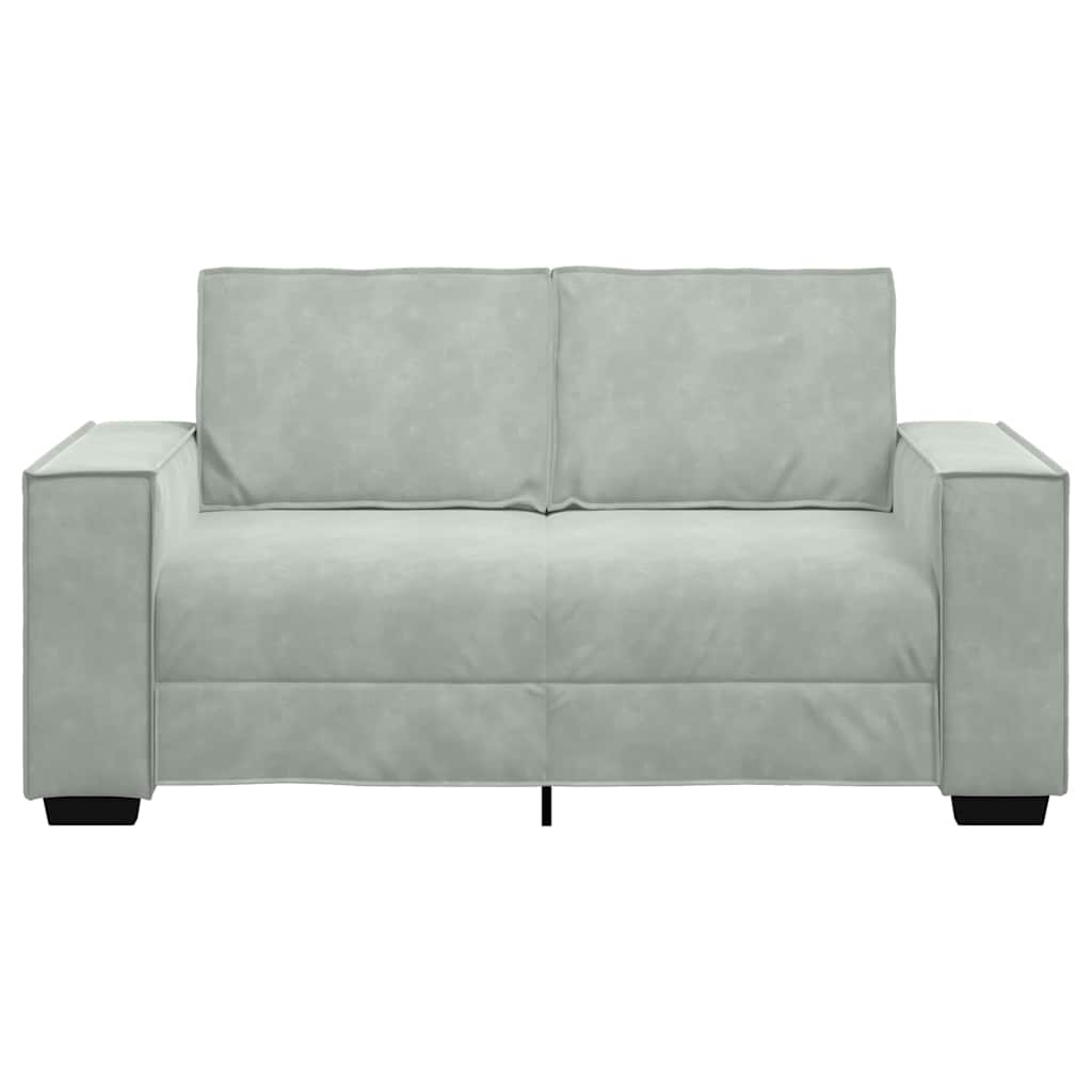 2-personers sofa 120 cm velour lysegrå