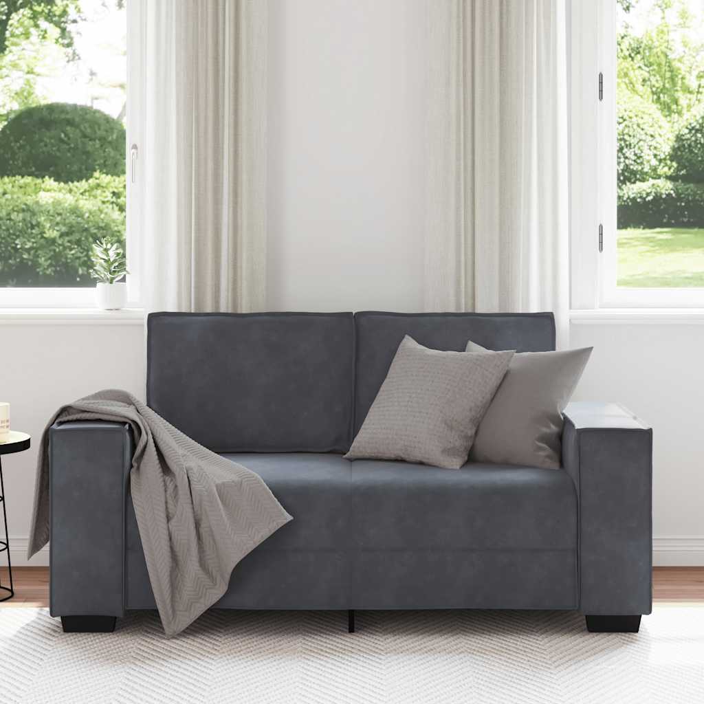 2-personers sofa 120 cm velour mørkegrå