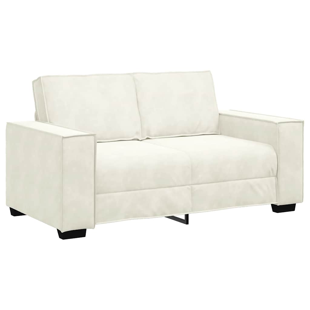 2-personers sofa 120 cm velour cremefarvet