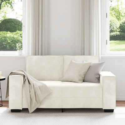 2-personers sofa 120 cm velour cremefarvet