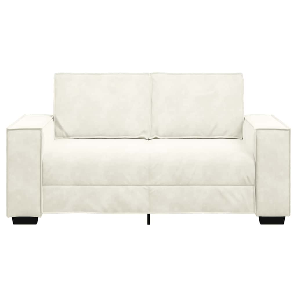 2-personers sofa 120 cm velour cremefarvet