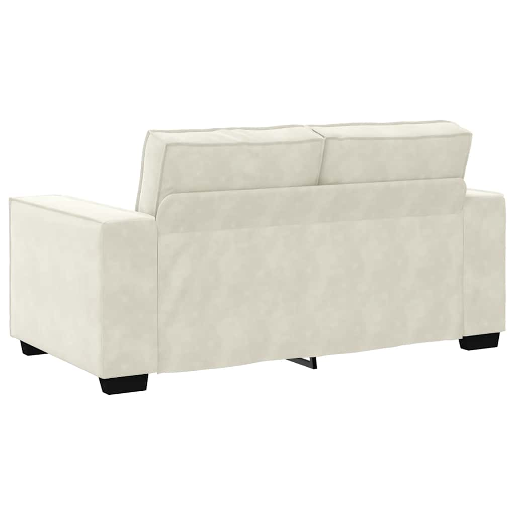 2-personers sofa 120 cm velour cremefarvet