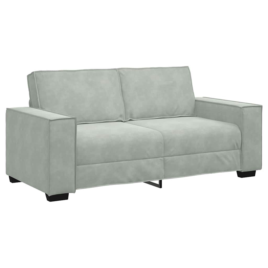 2-personers sofa 140 cm fløjl lysegrå