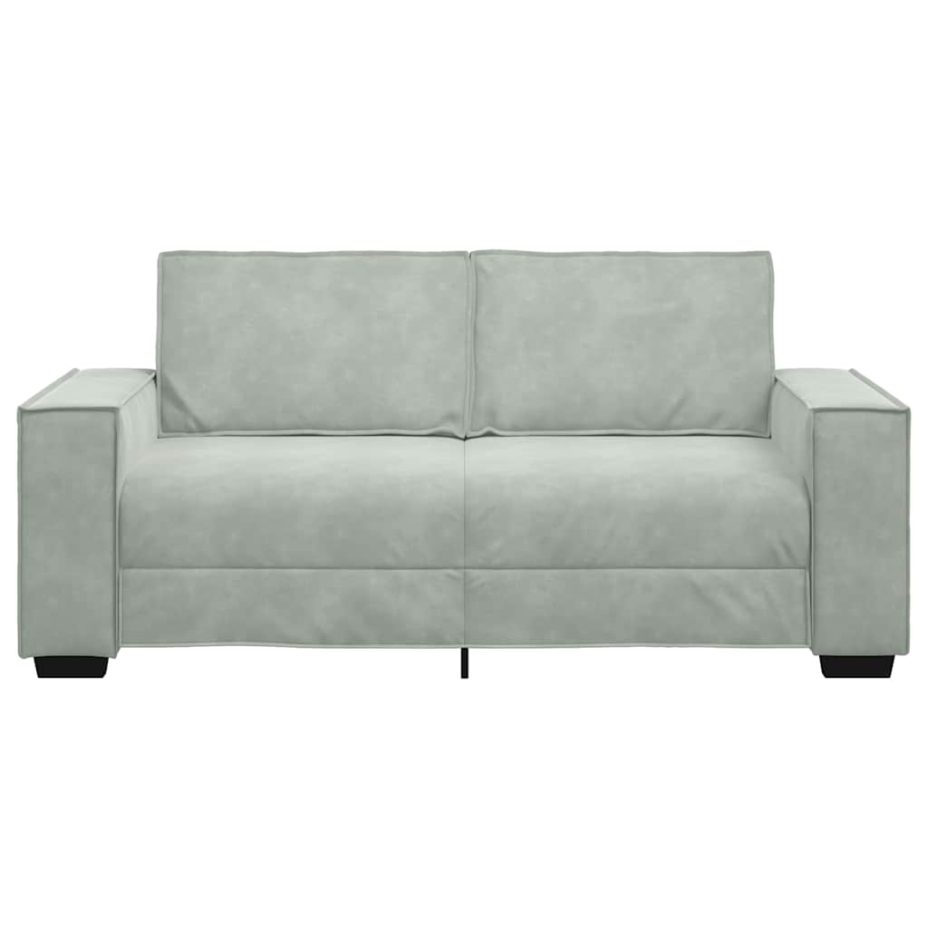 2-personers sofa 140 cm fløjl lysegrå