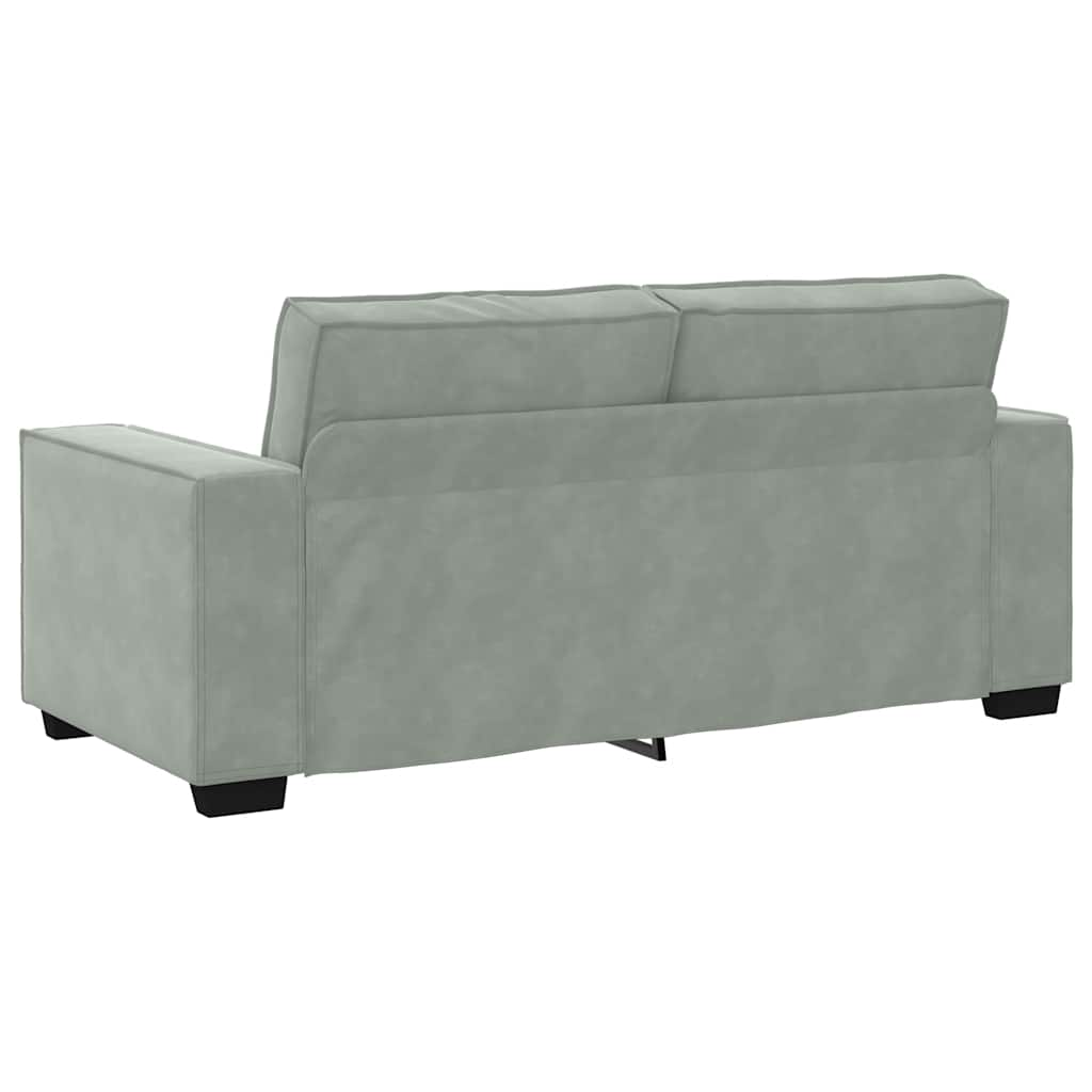 2-personers sofa 140 cm fløjl lysegrå