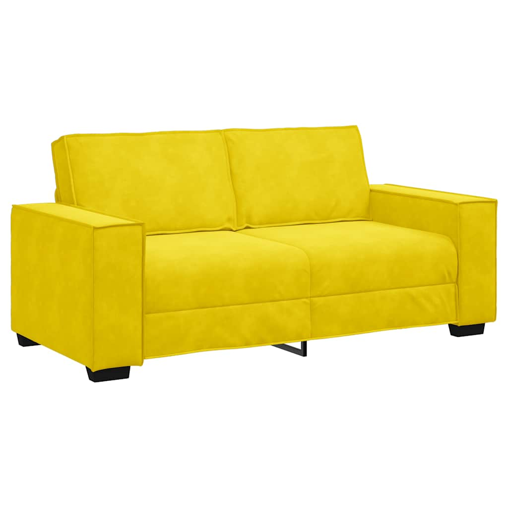 2-personers sofa 140 cm fløjl gul