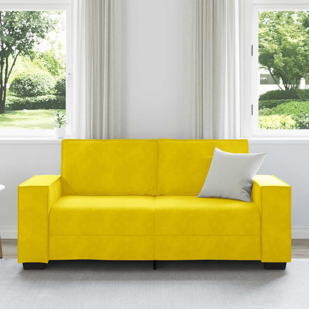 2-personers sofa 140 cm fløjl gul