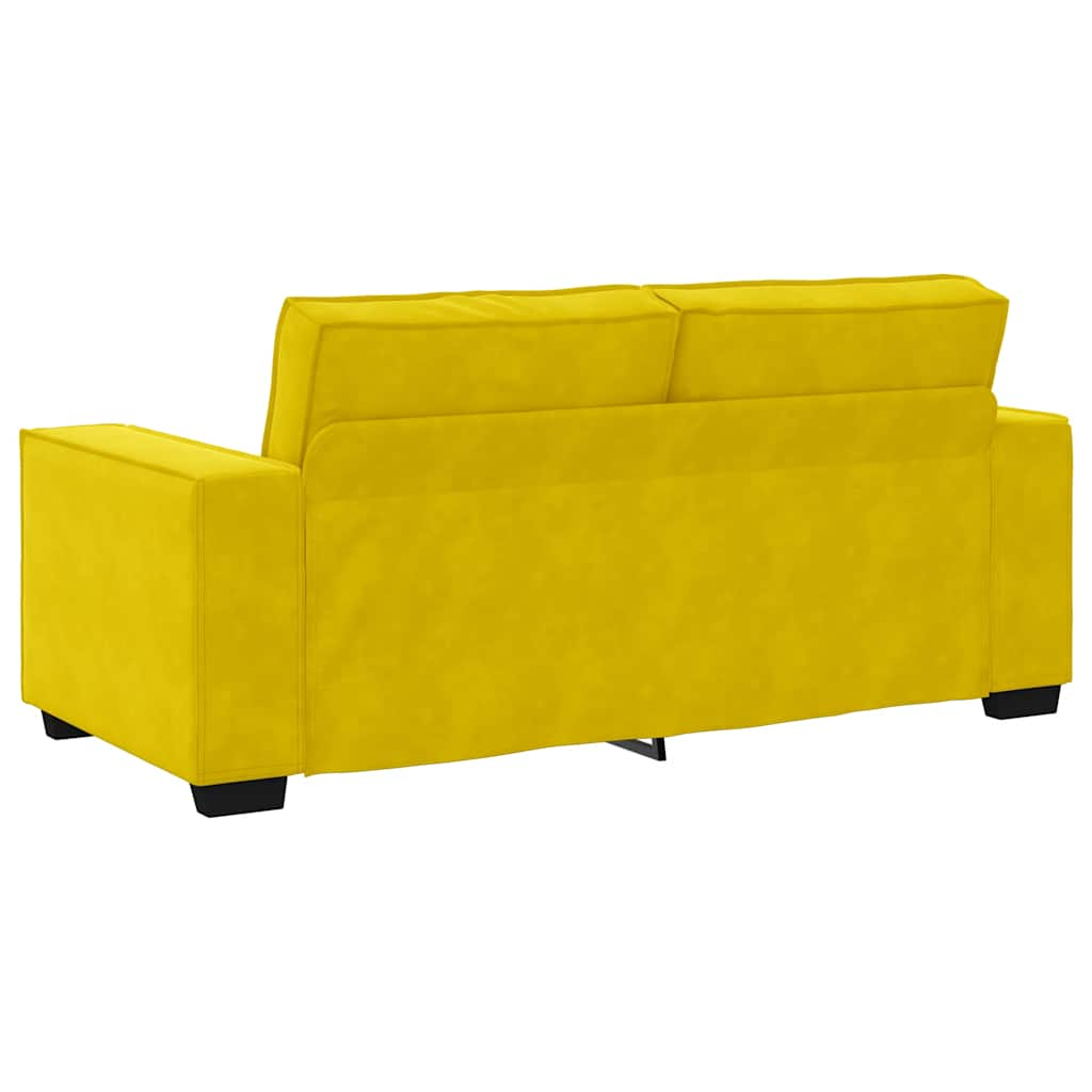 2-personers sofa 140 cm fløjl gul