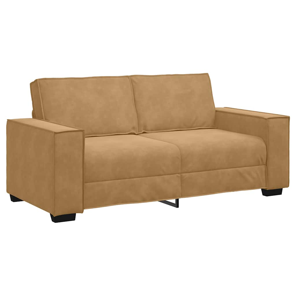 2-personers sofa 140 cm fløjl brun