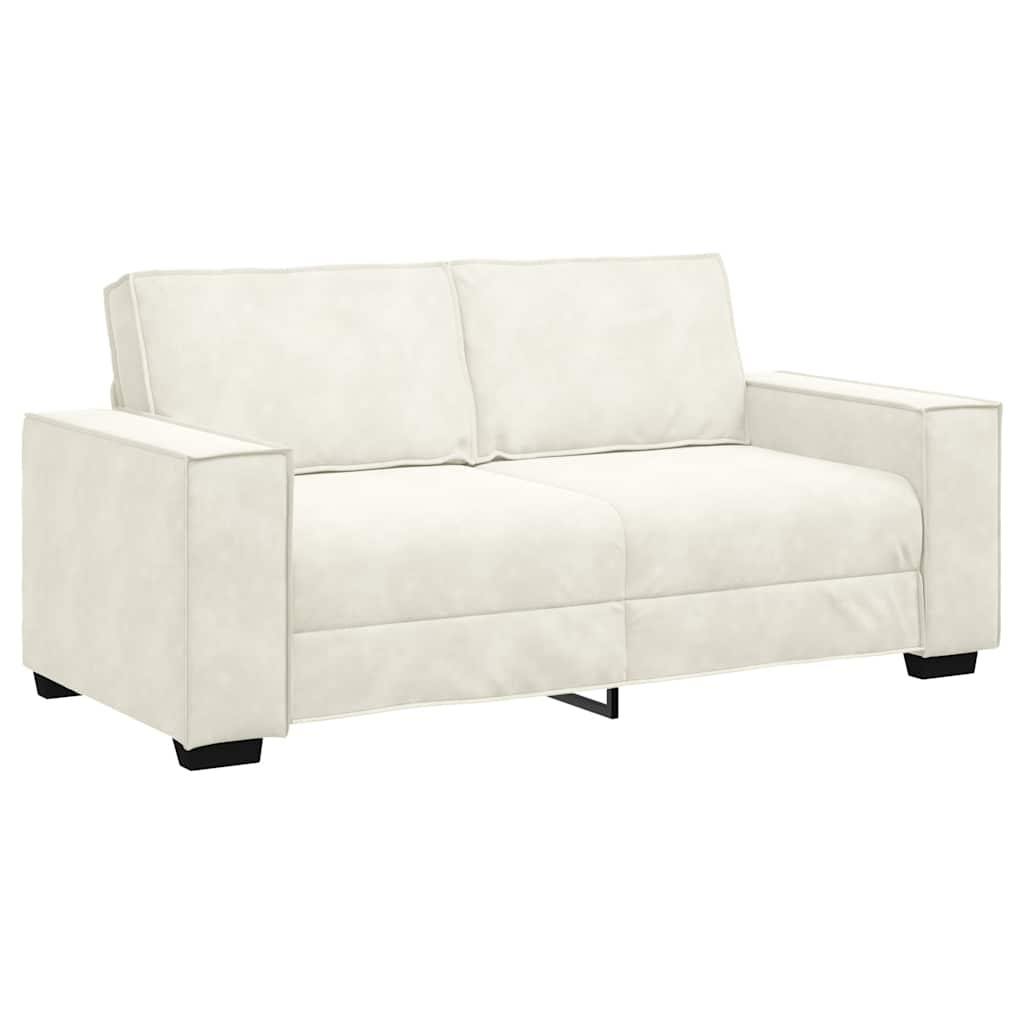 2-personers sofa 140 cm velour cremefarvet