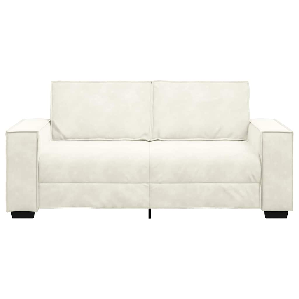 2-personers sofa 140 cm velour cremefarvet