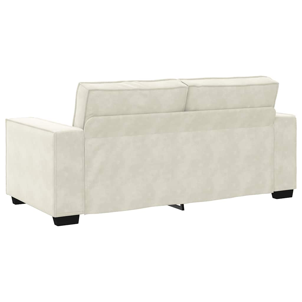 2-personers sofa 140 cm velour cremefarvet