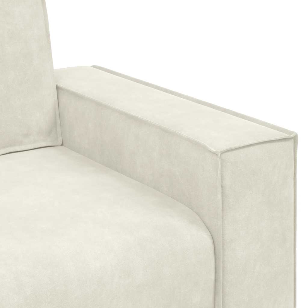 2-personers sofa 140 cm velour cremefarvet