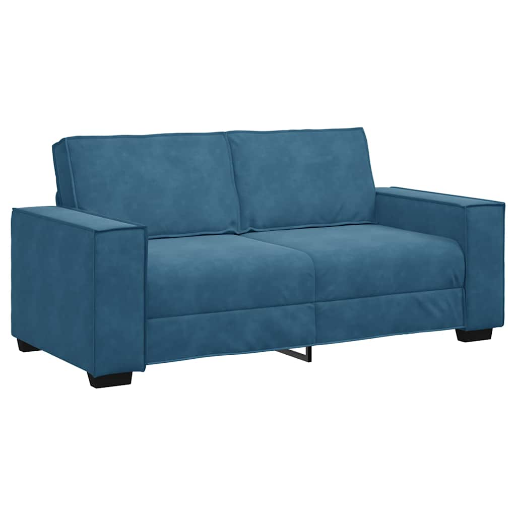 2-personers sofa 140 cm fløjl blå