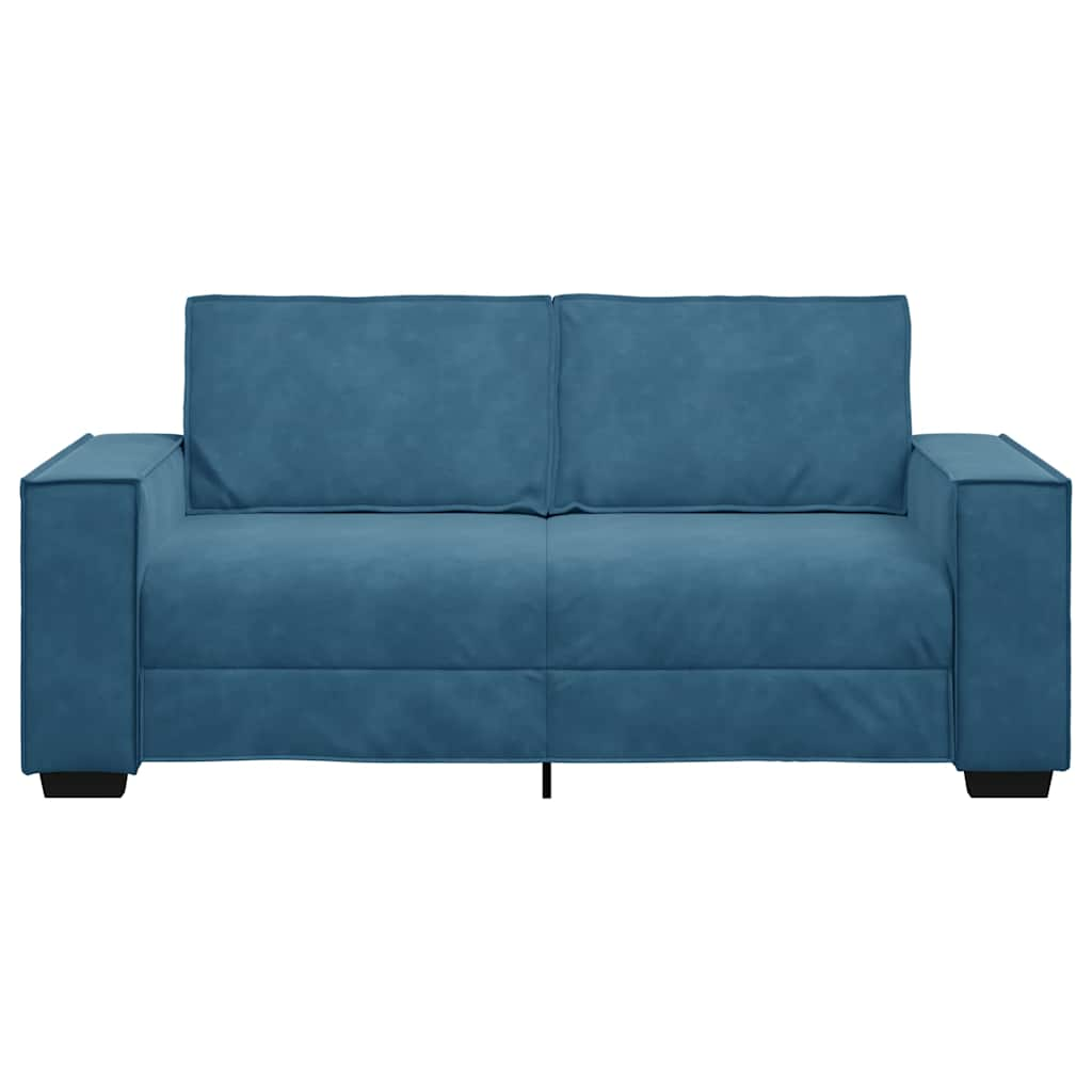 2-personers sofa 140 cm fløjl blå