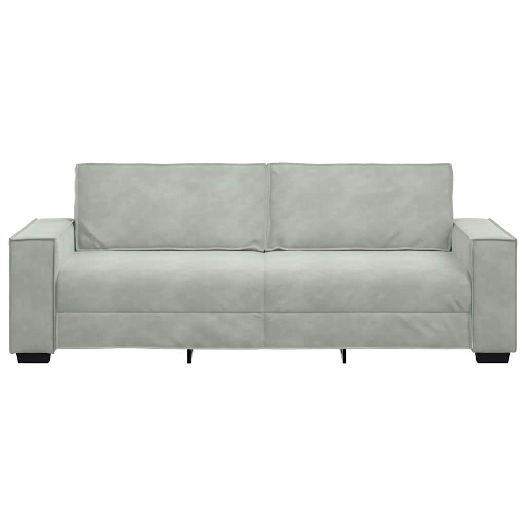 3-personers sofa 180 cm velour lysegrå