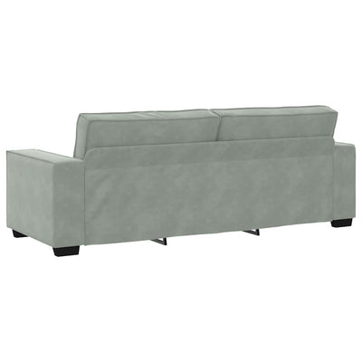 3-personers sofa 180 cm velour lysegrå