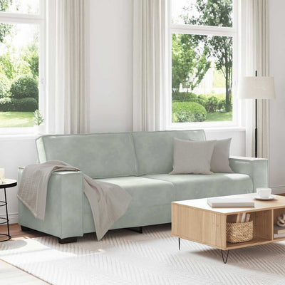 3-personers sofa 180 cm velour lysegrå