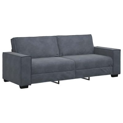 3-personers sofa 180 cm fløjl mørkegrå