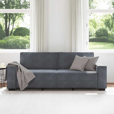 3-personers sofa 180 cm fløjl mørkegrå