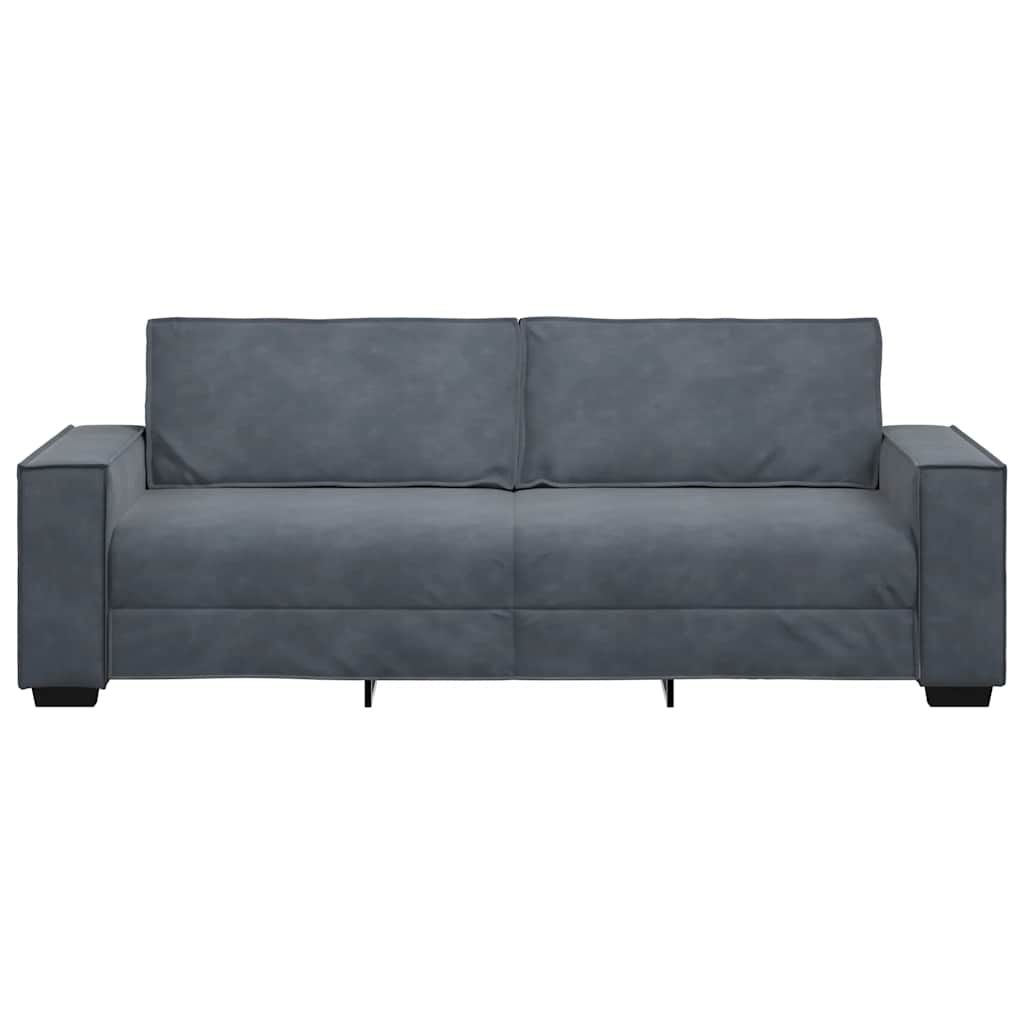 3-personers sofa 180 cm fløjl mørkegrå