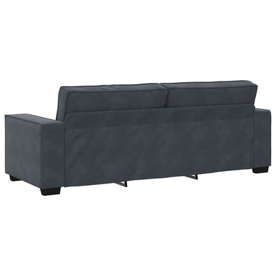 3-personers sofa 180 cm fløjl mørkegrå